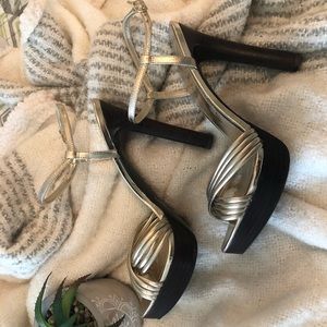 Gold strappy sandals